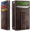 Clip para Dólares Estadounidenses Antimanético RFID Magnético Ultra Delgado de Cuero Portatarjetas Billetera de Bolsillo Clip para Dinero para Hombres