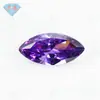 Huagang Gem Caballo Ojo de Gato Zircón Fucsia Piedra Desnuda Forma de Hoja Morado Diamante Artificial CZ Piedra Blanca Joyería Anillos