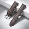 Pulseira de couro Crazy Horse de liberação rápida couro genuíno lisa Universal vendas diretas de fábrica com interruptor orelha crua borda cortada pulseira de relógio interna