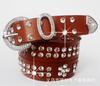 Cinturón de piel auténtica para mujer, estilo coreano, con decoración de diamantes, ancho, de piel de vaca y diamantes de imitación, combina con todo.