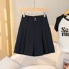 Plus Size Feminino Verão Nova Chegada Ligeiramente Gordinho Meninas Estilo Ocidental Calças Quentes Emagrecedoras Cintura Alta Pernas Largas Soltas Exteriores Terno Shorts