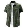 Camisa de manga corta para hombre de verano casual fina con solapa prenda exterior camiseta con logo estampado para hombre camisa de manga corta para hombre