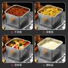 Tazón cuadrado multiusos de acero inoxidable para mermelada con tapa Tazón cuadrado comercial caja de condimentos de cocina cubo para salsa caja de condimentos caja de condimentos