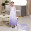 Vestido de Princesa Frozen 2 de Natal 2024 para Meninas Estilo Saia de Performance de Aniversário de Verão Vestido de Comércio Exterior
