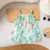 Enterizo Delgado Fresco de Tulipán de Verano Ropa de Bebé Recién Nacido Atuendo de Verano Enterizo de Tirantes para Bebés Niñas Mono de Moda