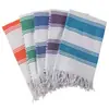 Toalla de playa turca con borlas transfronteriza, toalla de baño a rayas tejidas por color, personalizable con impresión de logotipo, bordado para exteriores y diseños impresos