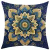 Fronha de Linho Estilo Flor de Mandala Nova Amazon Transfronteiriça Capa de Almofada Decorativa Quadrada para Carro Sofá Almofada