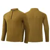 Camiseta de Entrenamiento con Cuello Alto y Media Cremallera, Capa Base Térmica de Manga Larga para Fitness, Top Deportivo de Forro Polar para Atletismo y Running