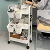 Estante de almacenamiento, carrito móvil, estante de almacenamiento de bocadillos, estantería, estante de almacenamiento para dormitorio, estante de piso de múltiples niveles