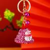 Colgante de campana navideña llavero de metal lindo para bolso de mujer llavero anillo regalo máquina de muñecas