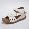 Sandalias Romanas Retro de Cuña con Tira Cruzada Tallas Grandes para Mujer 2026 Verano Huecas de Suela Gruesa de Una Tira Sandalias de Playa para Mujer
