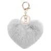 Colgante de Pompón con Forma de Corazón Transfronterizo al por Mayor, Decoración de Peluche para Coche, Llavero con Forma de Corazón para Parejas, Pompón del Día de San Valentín