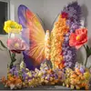 Decoración de ventana de exhibición de flores artificiales de mariposa gigante, soporte de mariposa floral, flor decorativa para accesorios de fotos y exhibición