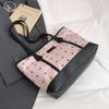 Bolsa Feminina Versátil de Moda Seersucker Ballet Laço Bolsa de Ombro Estilo Transversal Bolsa Tote de Grande Capacidade Bolsa Feminina Ins