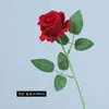 Veludo Simulado Rosa Haste Única Toque de Mão Flor Rosa de Veludo Decoração Suave para Casa Casamento Decoração de Flor Falsa Rosa Artificial Atacado