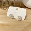 Pendientes de perlas de camelia de Design Sense, moda femenina, pendientes elegantes de diamantes de celebridades de Internet de Corea del Sur, joyería de plata S925 para las orejas.