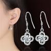 Pendientes Simples de Diamante Yihua, Pendientes de Gancho de Moda, Accesorios de Plata, Pendientes de Hoja de la Suerte, Pendientes, Lenguaje de las Flores Eternas
