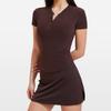 Traje de Manga Corta Caijue Henry para Mujer, Transpirable de Verano, Ajustado, Sexy, Sensación de Piel Desnuda, Secado Rápido, Traje Deportivo de Falda Corta para Mujer
