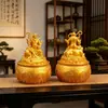 [Fábrica de Origen] Adorno de Cuenco del Tesoro Giratorio de Aleación de Wu Cai Shen Zhao Gongming - Regalo Propicio para Apertura de Negocio o Inauguración de Casa