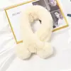 Coelho Rex Feminino Inverno Fofo Quente Versátil Estilo Coreano Cachecol de Imitação Pelúcia Adulto Pescoço Fofo Espessado Menina Estudante