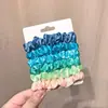 Paquete de 6 Scrunchies de Satén Versátiles Gomas Básicas para el Cabello Bandas para el Cabello Estilo Japonés Accesorios para el Cabello Esponjosos
