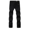 Jeans Negros Lavables de Alta Gama para Hombre, Otoño, Resistentes al Descoloramiento, Corte Delgado, Pierna Recta, Versátiles, Elásticos, Pantalones Largos Casuales para Uso al Aire Libre
