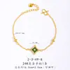 Fuerte retención de color Oro brillante de 24K Diamante verde Estrella de cuatro puntas Collar Pulsera Pendientes Pendientes Joyería de alta gama Día de San Valentín chino