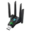 Tarjeta de red inalámbrica USB 1300Mbps Gigabit 5G de doble banda sin controlador wifi6 receptor inalámbrico para computadora al por mayor