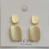 Pendientes de Aguja de Plata Transfronterizos Pendientes de Color Oro Real que Conservan el Color para Mujer Geométricos Redondos Cuadrados Ovalados Aleación Exquisitos Pendientes Brillantes