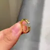 Anillo Abierto Minimalista y Sofisticado con Diseño de Punto Dorado, Anillo para Dedo Índice de Banda Lisa con Diseño Vintage de Nicho