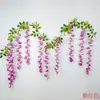2025 Nueva Flor de Glicinia de Seda Artificial Enredadera Falsa Planta de Pared Decoración del Hogar Habitación de Boda Embellecimiento del Techo Vegetación
