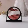Suporte de paisagem móvel 3D pintura com areia movediça artesanato em vidro presentes decoração de casa ornamentos de sala de estar paisagem giratória pintura com areia movediça