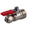 Accesorios para Purificador de Agua Aleación Conector de Válvula de Bola de 4 Puntos Rosca Externa a 3 Puntos Conexión Rápida Interruptor de Válvula de Paso Recto de Entrada