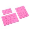 Molde de fondant DIY conjunto de 3 peças letras e números em inglês molde de silicone para assar bolo chocolate molde de argila ultraleve