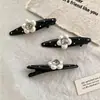 Grampo de Cabelo Flor de Strass com Bolinhas Estilo Coreano, Presilha Lateral, Presilha para Franja, Acessório de Cabelo Versátil, Presilha de Bico de Pato