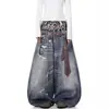 E-commerce Transfronteiriço Estilo Europeu e Americano High Street Estampa de Leopardo Impressa em 3D Cintura Dupla Calça Scimitar Jeans Unissex Designer Calças de Pernas Largas