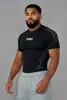 YOUNGLA Camiseta de verão masculina estilo americano, corte slim, para corrida, esportes, fitness e treino, secagem rápida, manga curta