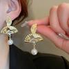 Nuevos Pendientes Antiguos de Estilo Chino Súper Hada Flor de Bambú Borla de Perlas Gancho para la Oreja Explosiones Estilo Chino Pendientes Combinables Pendientes
