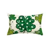 Calle irlandesa transfronteriza. Funda de almohada de lino con estampado de trébol del Día de San Patricio funda de almohada de césped de la suerte para sofá