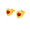 Pendientes Vintage Martillados con Forma de Corazón de Diamante Rojo Chapados en Oro de Alta Retención de Color, Versátiles para el Uso Diario, para Ir al Trabajo y Citas, Regalo Exquisito