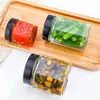 Botellas dispensadoras cuadradas de vidrio, transparentes, resistentes a altas temperaturas, de grado alimenticio, frascos sellados para el hogar, botellas vacías Mason de alta gama al por mayor