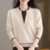 Blusa de Tricô Elegante para Mães de Meia-Idade - Nova Moda 2026 - Suéter Básico de Primavera e Outono para Mulheres de Meia-Idade
