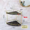 Estante de almacenamiento de cosméticos para tocador de lujo ligero baño superficie de lavabo de baño escritorio de lujo ligero almacenamiento de doble capa