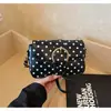 Bolso transfronterizo con textura de lunares, bolso de hombro casual versátil vintage para mujer, bolso cruzado moderno y elegante estilo coreano