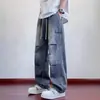 Jeans plisados retro americanos para hombre, estilo fino de primavera/verano, de moda, callejero, corte recto holgado, versátiles, casuales, pantalones de trabajo