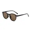Gafas de Sol Ultraligeras Estilo Coreano con Montura Redonda, Gafas de Sol Polarizadas Anti-UV, Gafas Planas con Nueva Montura Tr90 Boston