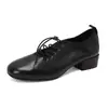 Zapatos Casuales de Cuero con Cordones de Piel de Vaca de Primera Capa para Mujer, Tacón Grueso, Tacón Medio, Nuevo Estilo Primavera y Verano, Piel Genuina, Zapatos de Corte Bajo con Punta Redonda