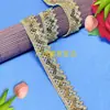 Encaje de Lentejuelas Doradas Estilo Étnico Ropa Decoración de Vestido Encaje 1.5cm Espiga Hilo Dorado Encaje de Lentejuelas en Stock