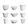 Juego de Té de Cerámica con Taza Maestra de Cuerpo Blanco, Taza de Degustación, Taza de Invitado con Logotipo Impreso, Juego de Té Kung Fu de Cerámica Hecho en Jingdezhen Personalización