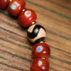 Pulseira de Osso de Camelo de Xizang Círculo Único Barril de Osso de Fluxo Reverso Contas Pingente Thangka Dia Negro Grande Estilo Xizang Vintage Pulseira de Brincar